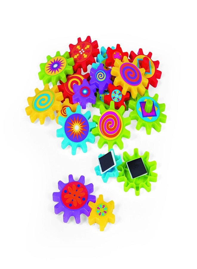 Fun Express Magnetic Gear Building Toys 22 Pieces - Educational STEM Learning Toys for Kids Ages 4-8 | Spinning Gears for Refrigerator Magnets & Whiteboard | Multicolor Engineering Science Kit Set - Image 1